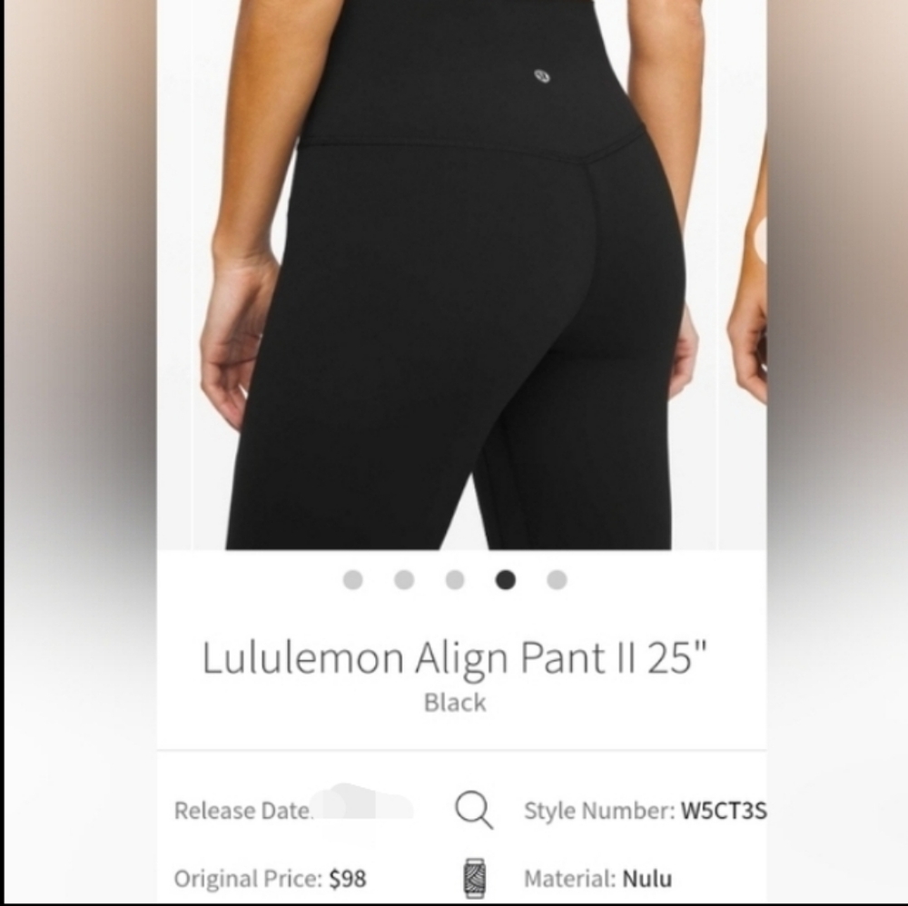 NWT π Lululemon π Align 25" Black Size 4 - Picture 11 of 13